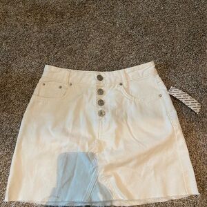 White Denim Skirt